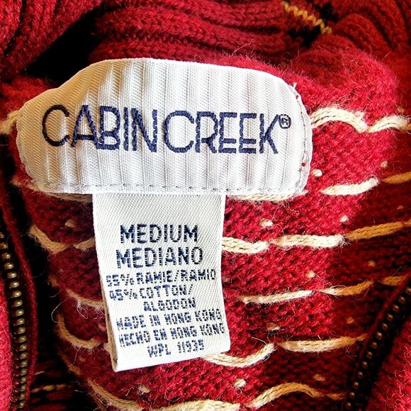 Vintage Burgundy Knit Sweater Vest With Fair Isle Pattern Sleeveless - Picture 6 of 8